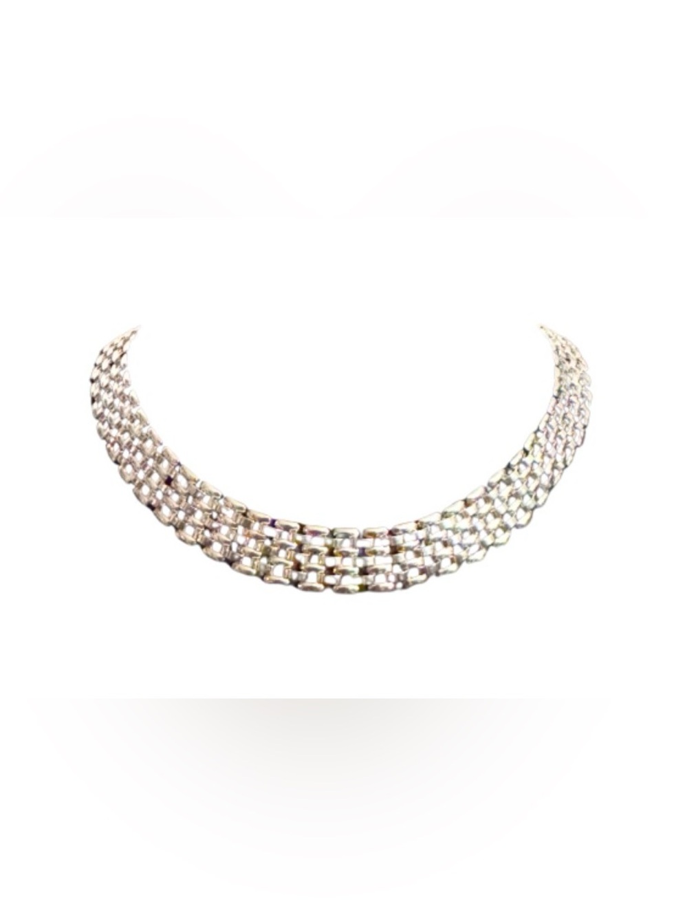 Woven Silver Toned Choker